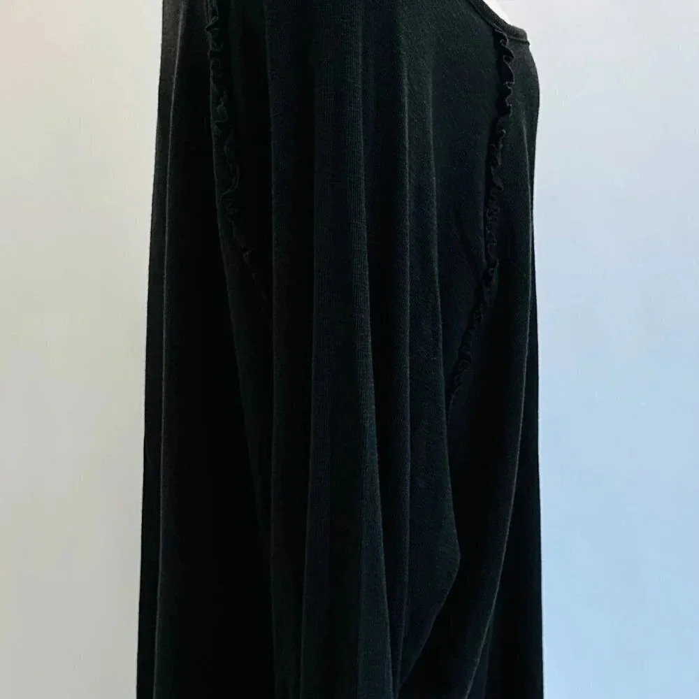 NWT LAUREN CONRAD Women Long Sleeve Pullover Round Neck Black Shirt Plus Size 3X - Picture 6 of 14